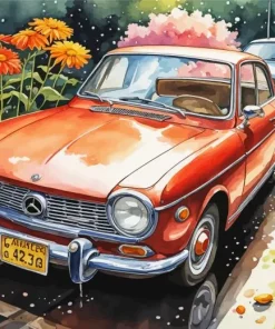 Flowers And Car Diamond Painting