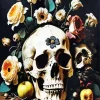 Flowers And Skull Diamond Painting