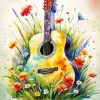 Flowers Guitar Diamond Painting
