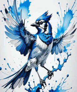 Flying Florida Blue Jay Diamond Painting