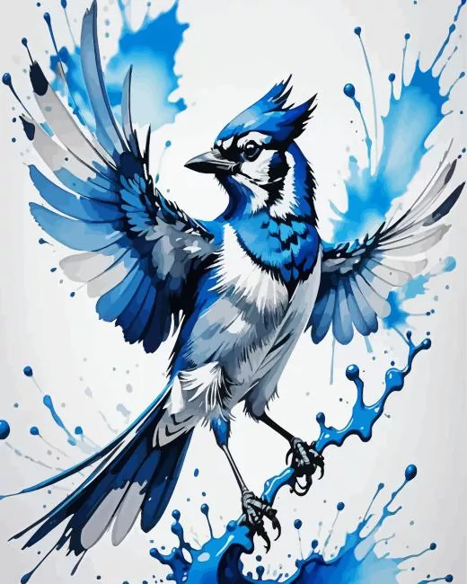 flying florida blue jay Diamond Painst Flying Florida Blue Jay Diamond Painting