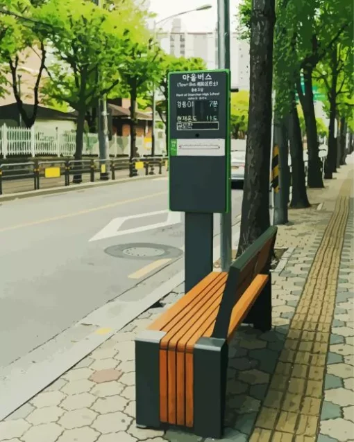 Korean Bus Stop Diamond Painting