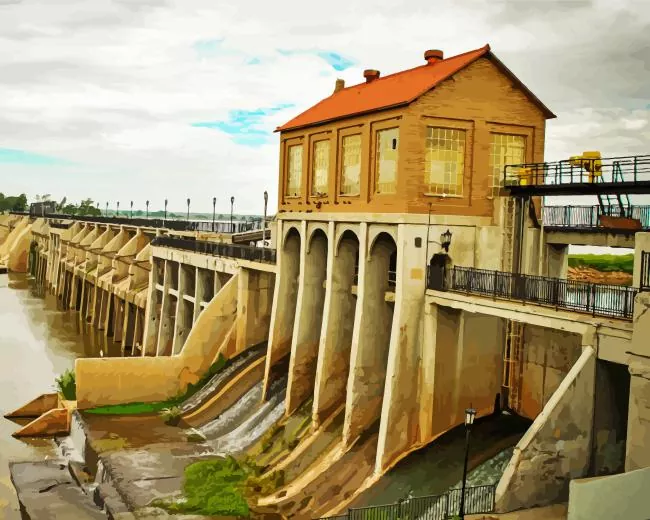 lake overholser oklahoma Diamond With Numbers Lake Overholser Oklahoma Diamond Painting