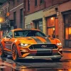 Orange Mustang Car Diamond Painting