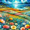 Starry Night Flower Field Diamond Painting