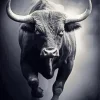 Black And White Bull Diamond Painting