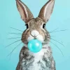Bunny Bowling Blue Bubble Gum Diamond Painting