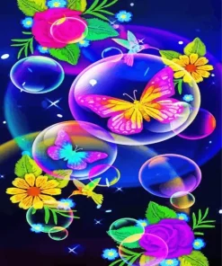 Butterflies In Bubbles Diamond Painting