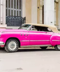 Classic Pink Buick Diamond Painting