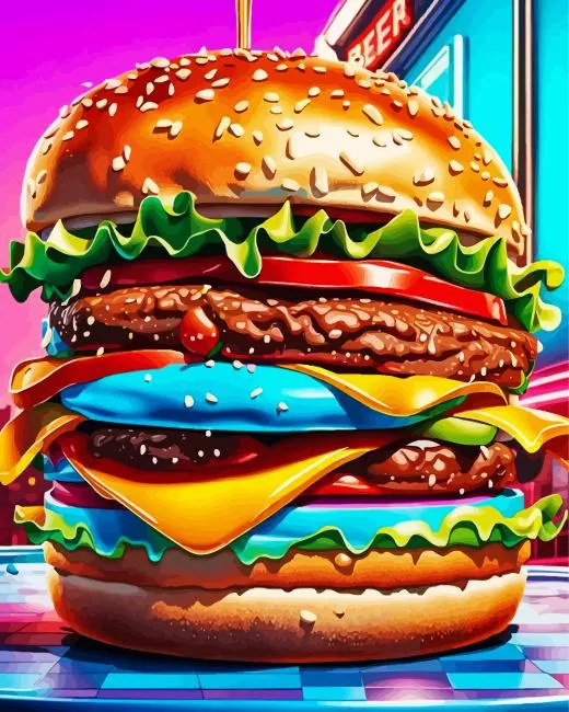 Delicious Burger Diamond Paintings Delicious Burger Diamond Painting