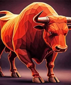 Geometric Brown Bull Diamond Painting