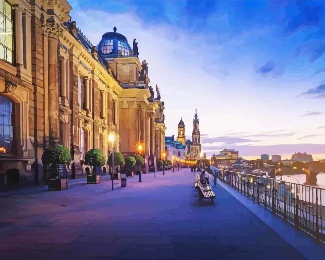 Germany bruhl terrace Diamond By Numbers Germany Bruhl Terrace Diamond Painting