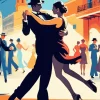 Illustration Buenos Aires Tango Dancers Diamond Painting