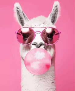 Llama Bubble Gum Diamond Painting