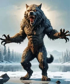 Mad Brown Werewolf Diamond Painting