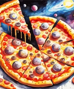Aesthetic Pizza Space Art Diamond Painting