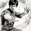 Black And White Bruce Lee Diamond Painting