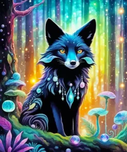 Black Fox Art Diamond Painting