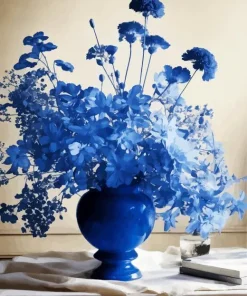 Blue Glass Vase Flowers Diamond Painting