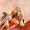 Brown Bloodhound Puppy Diamond Painting