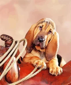 Brown Bloodhound Puppy Diamond Painting