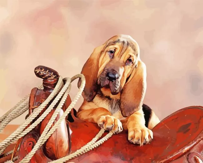 brown bloodhound puppy Diamond Paints Brown Bloodhound Puppy Diamond Painting