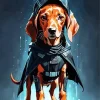 Brown Coonhound Dog Diamond Painting