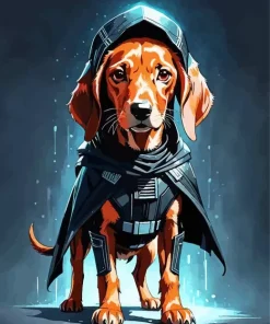 Brown Coonhound Dog Diamond Painting