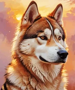 Brown Eyes Husky Diamond Painting