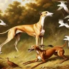 Brown Greyhound Dogs Hunting Diamond Painting