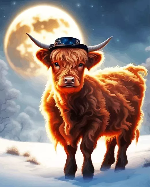 brown highland calf Diamond Paints Brown Highland Calf Diamond Painting