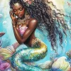 Brown Mermaid Art Diamond Painting