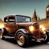 Brown Old Car Diamond Painting