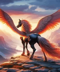 Brown Pegasus Diamond Painting