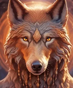 Brown Wolf Art Diamond Painting