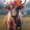Bull With Flower Crown Diamond Painting