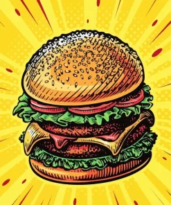 Burger Pop Art Diamond Painting