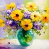Cool Flowers On Glass Diamond Painting