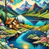 Cool Forest Cabin Diamond Painting