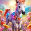 Floral Foal Diamond Painting