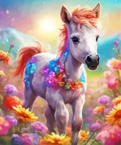Floral Foal Diamond Painting