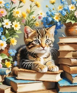 Fluffy Tabby Kitten Art Diamond Painting