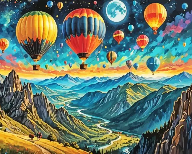 flying hot air balloon art Diamond Paints Flying Hot Air Balloon Art Diamond Painting