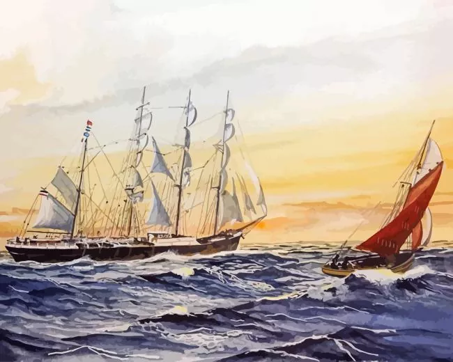 flying p liner art Diamond By Numbers Flying P Liner Art Diamond Painting