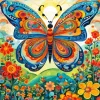 Folk Art Butterfly Diamond Painting