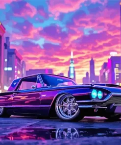 Ford Purple Car Diamond Painting