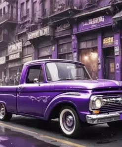 Ford Purple Car Art Diamond Painting
