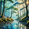 Forest River Diamond Painting