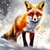 Fox In Snow Diamond Painting