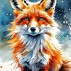 Fox In Snow Art Diamond Painting